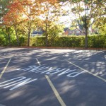 Car park with markings